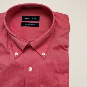 NWT Men’s Size 15 32/33 Nautica Vintage Oxford Button Collar Button Down Shirt
